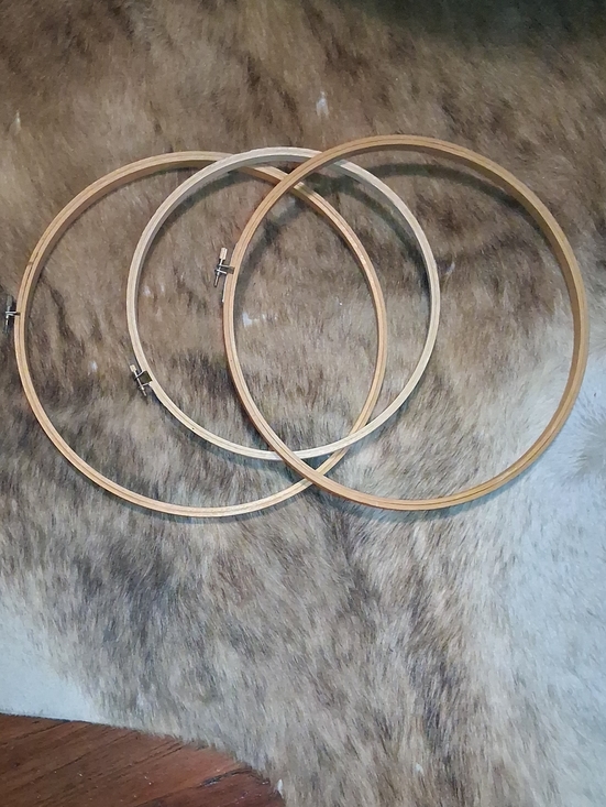 Other - VTG Wood Embroidery Hoops Trio - Rustic Home Wall Decor